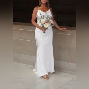 Elliatt White Satin Wedding Dress